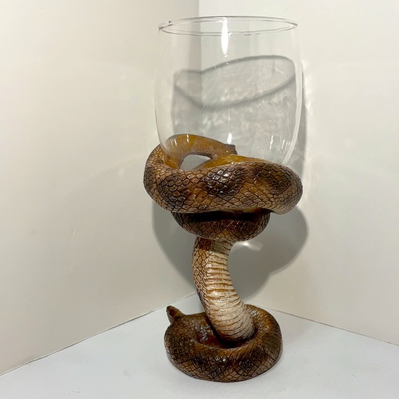 Unique Rare! Snake Handled Wine Glass or Candle Holder! - Picture 4 of 8